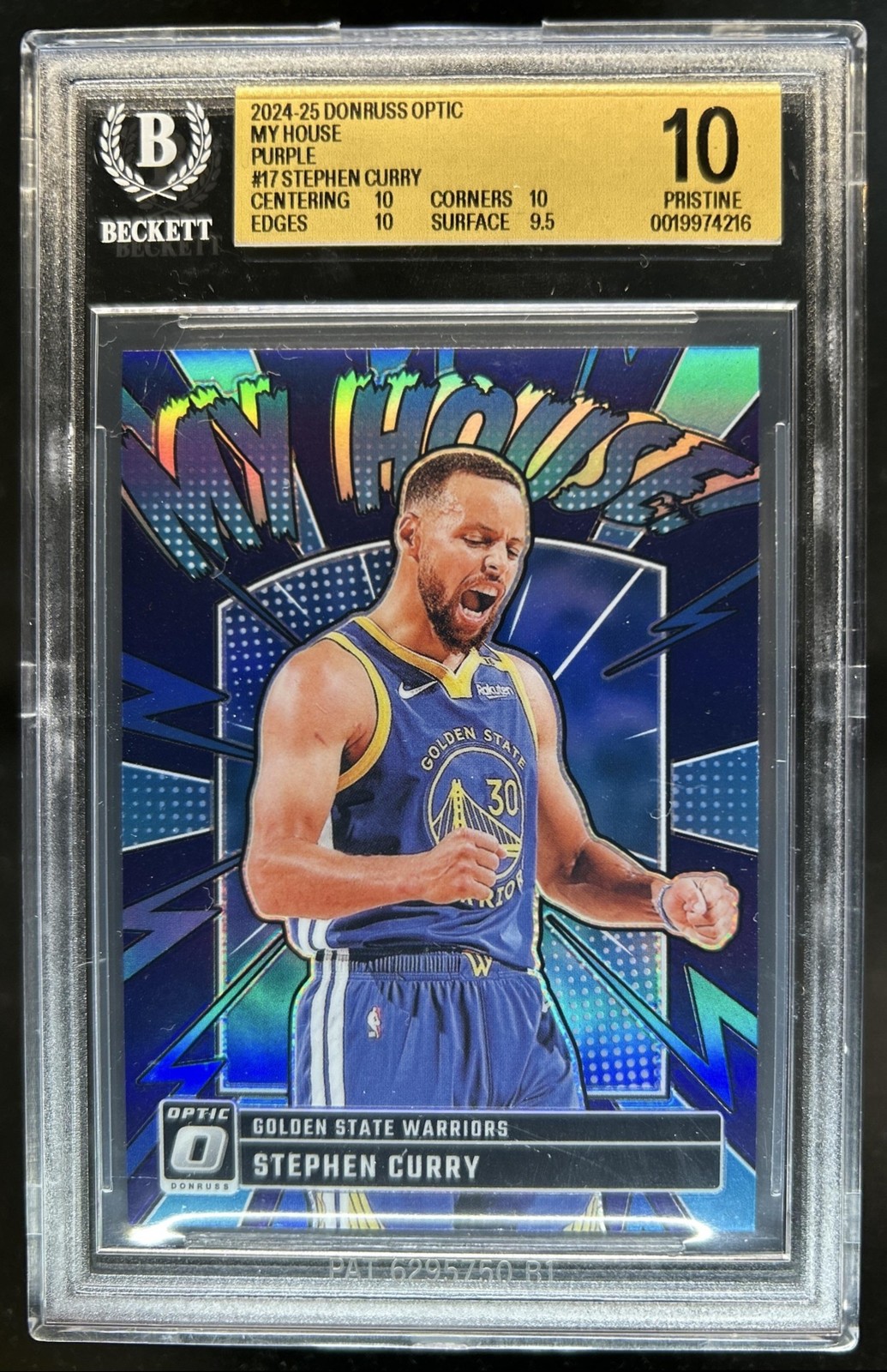 2024-25 Panini Donruss Optic Stephen Curry My House Purple #17 BGS 10 PRISTINE