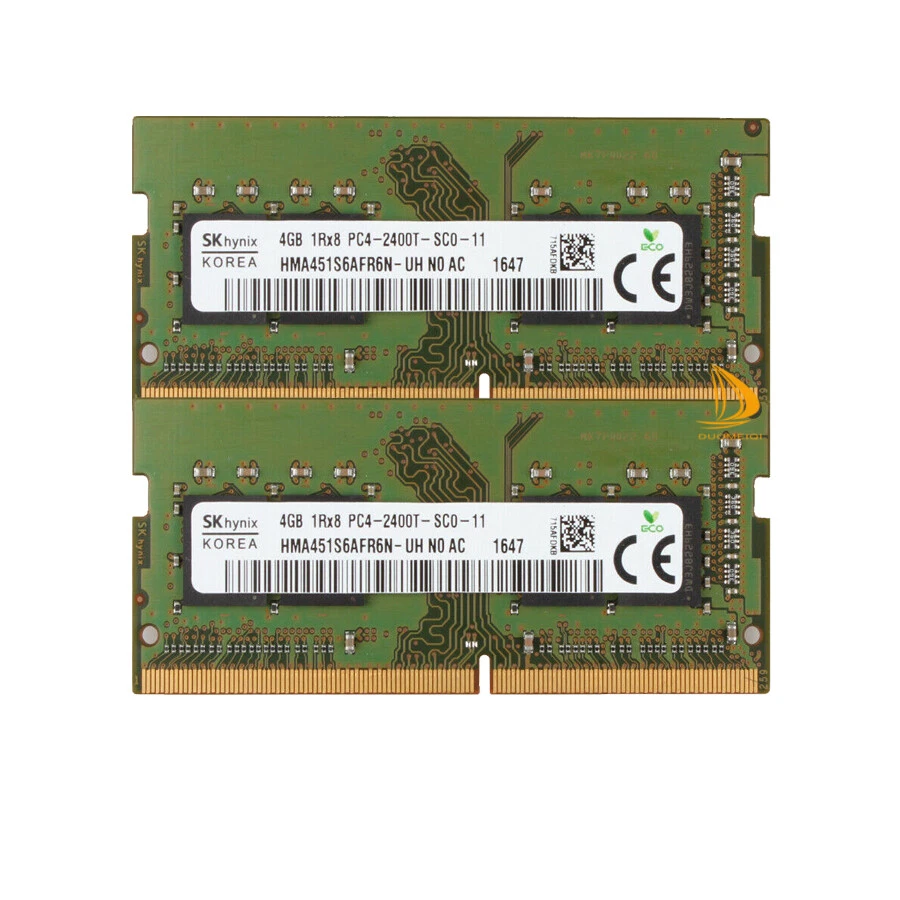 SK Hynix 2x 4 GB 1Rx8 PC4-2400T DDR4-19200S 260Pin Laptop-Sodimm-Speicher RAM @J