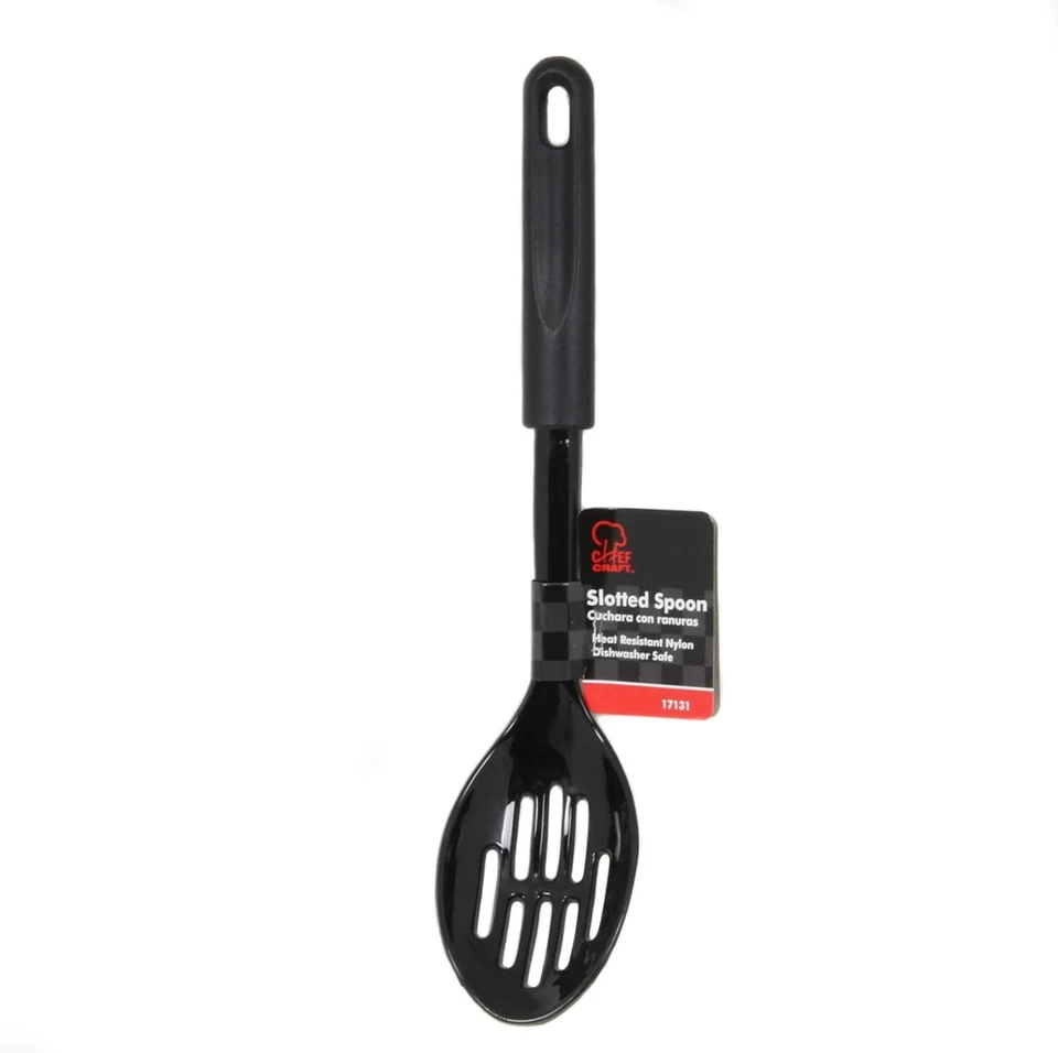 Chef Craft 11.5" Basic Heat Resistant Nylon Slotted Serving Spoon - Image 2 of 3