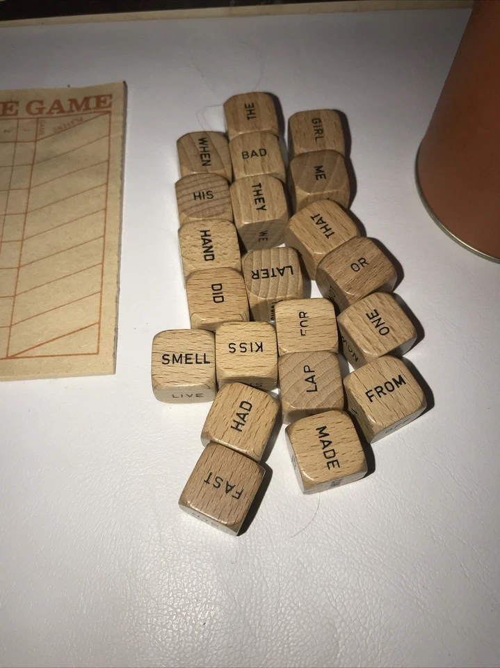 Scrabble Sentence Cube Game 1983 Vintage Selchow & Righter Co. Good Condition - Image 3 of 4