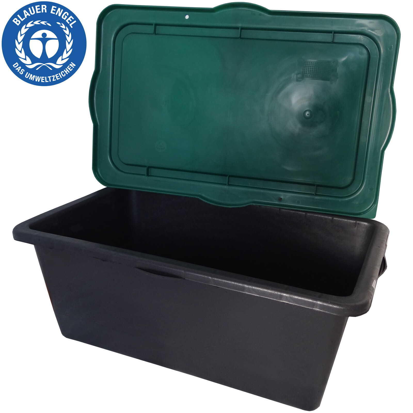 Caja de mortero 90 litros bandeja de mortero cubo de mortero cubo de cemento caja de almacenamiento con tapa