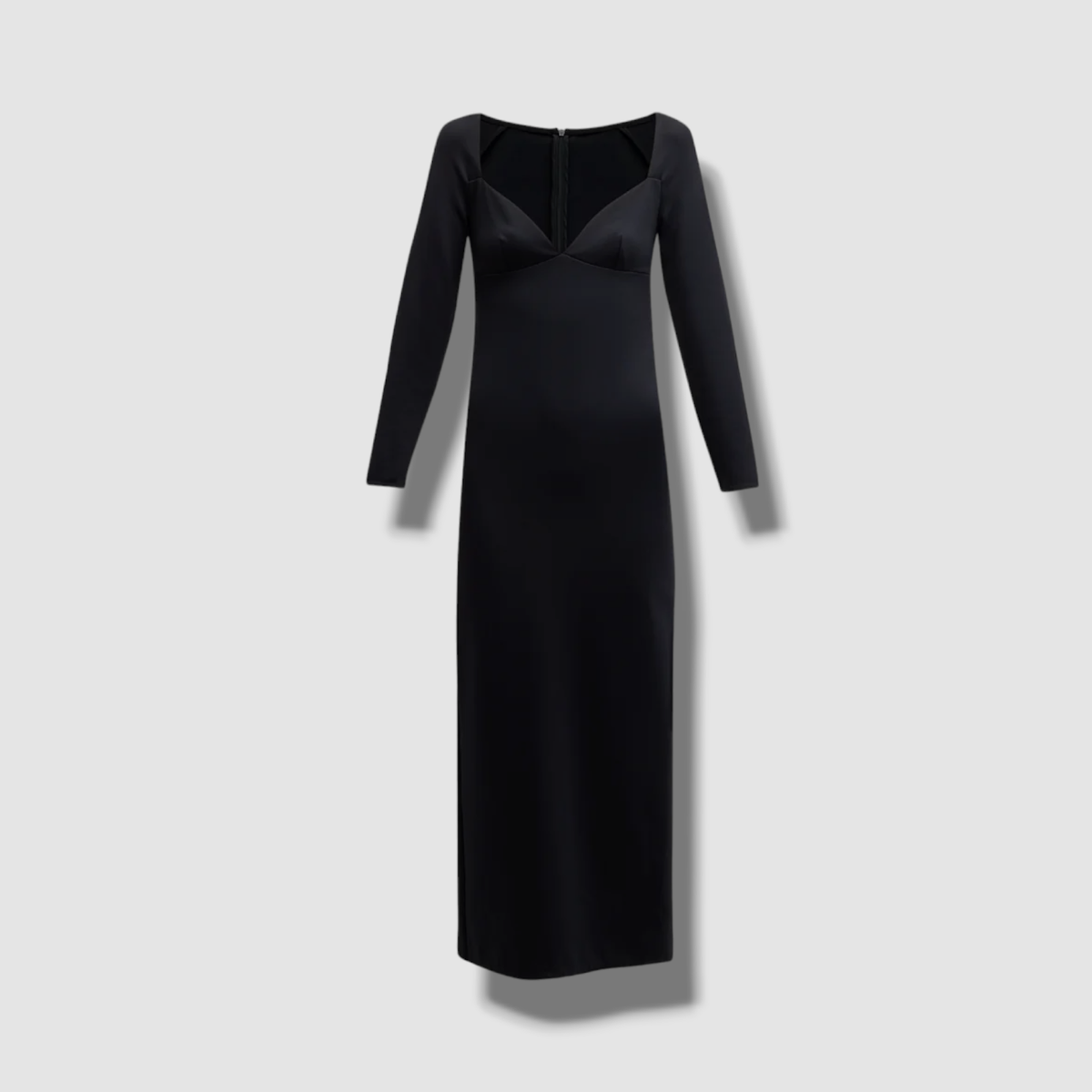 $995 Rosetta Getty Women's Black Long-Sleeve Sweetheart Neck Dress Size M