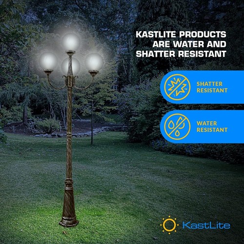 KastLite 6" VC Frost Acrylic Lamp Post Globe | 3.14" Screw Neck - Picture 5 of 6