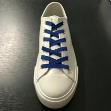 2 pair No Tie Tieless Lazy Elastic Blue Lock Flat Shoe Laces for All Kids Adults