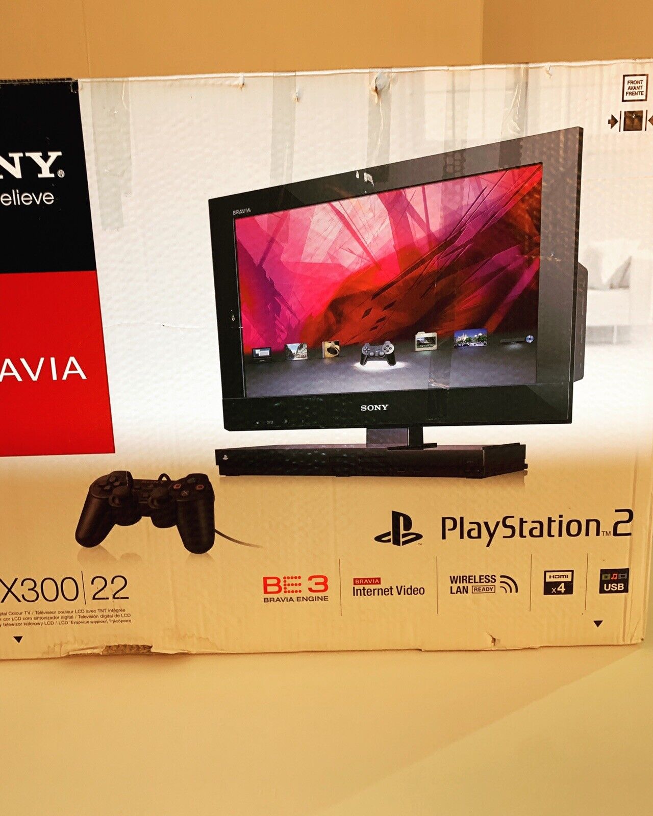 Sony Bravia KDL-22PX300 TV with PS2 built-in Playstation 2