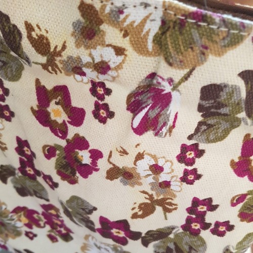 Sac bandoulière femme Nicole toile florale 9,5" X 9" avec sangle marron 2... - Photo 8/8