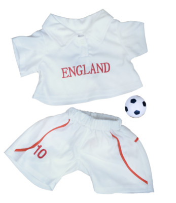 England Fußball Fußball Trikot Teddy Kleidung Outfit passt 16'' Build a Bear