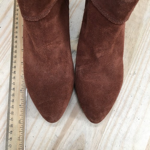 Lucky Brand Boots Womens 7.5 M Zaprika Pull On Pointed Bootie Brown Suede Heels - 第 8/19 張圖片