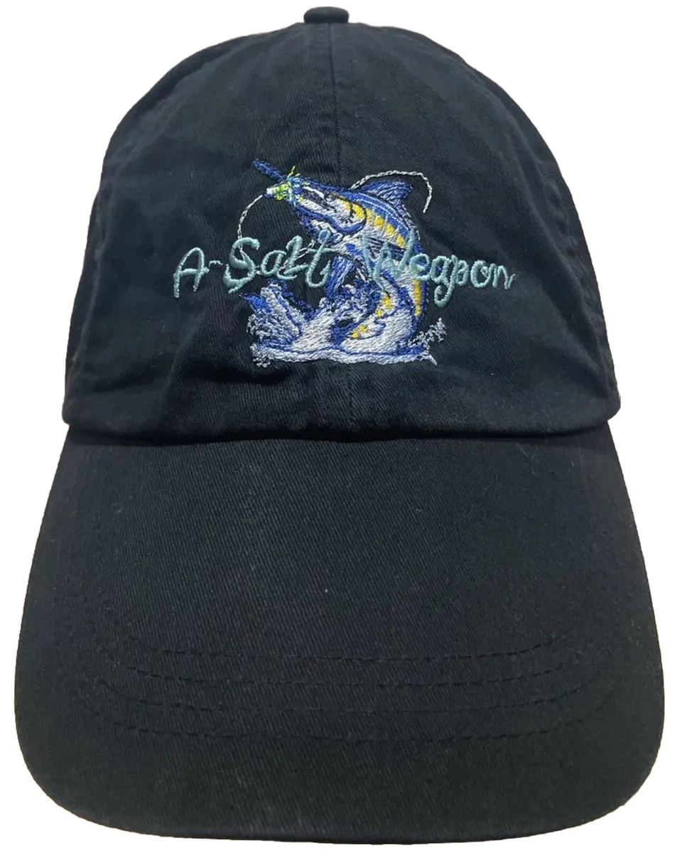 A Salt Weapon Saltwater Fishing Sailfish Naples Florida Black Baseball Cap