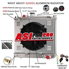 3 Row Aluminum Radiator+Shroud Fan For 1987-1991 Dodge Dakota 2.2L, 2.5L 3.9L L4