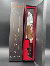 Ultra Sharp Santoku Knife – Japanese Chef Knife with Pakkawood Handle & Box
