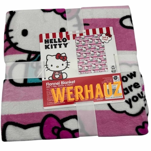 Hello Kitty Snack Time Soft Flannel Blanket 50" x 70" by Sanrio - Picture 2 of 2