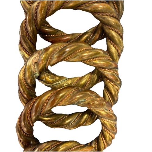 (6) Anillos de servilleta de latón y cobre de mediados de siglo MCM entrelazados de metal torcido pesado - Imagen 4 de 4