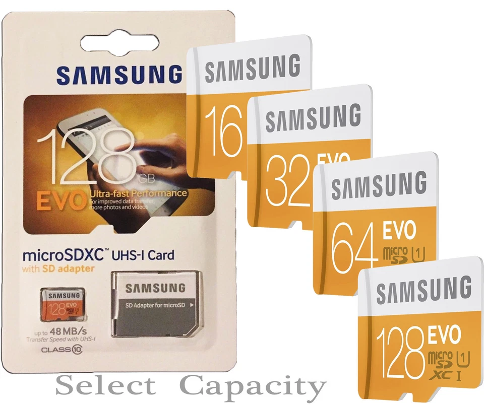 Tarjeta de memoria de almacenamiento de velocidad rápida Samsung EVO Micro SDXC para tabletas Android PC  Foto 2 de 2