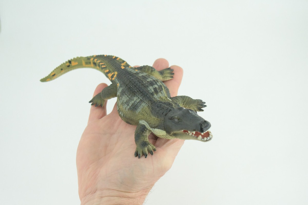 Saltwater Crocodile Toy, Movable Jaws, Realistic Rubber