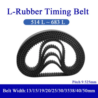 Paso de correa de distribución en L 9,525 mm bucle cerrado goma ancho de correa síncrona 13-50 mm
