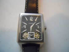 Fossil Twist Automatic men's wristwatch black leather band watch.ME-1004.