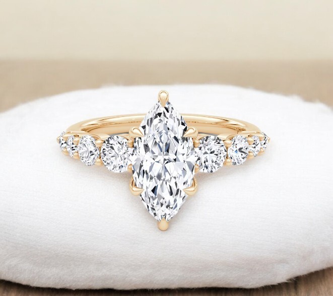 GIA ダイヤモンドリング 18# GIA IGI Lab Grown Diamond Wedding Ring 2.25 Ct Marquise Cut 18k