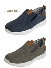 MENS DEK CASUAL SLIP ON LIGHTWEIGHT TRAINERS WIDE FIT COMFORT SHOES SIZE