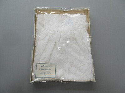Vintage Kinder Babypuppe lang weiß Spitze Taufkleid 1981