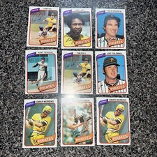 VINTAGE PIRATES 1980 TOPS BASEBALL CARDS 9 PIECES