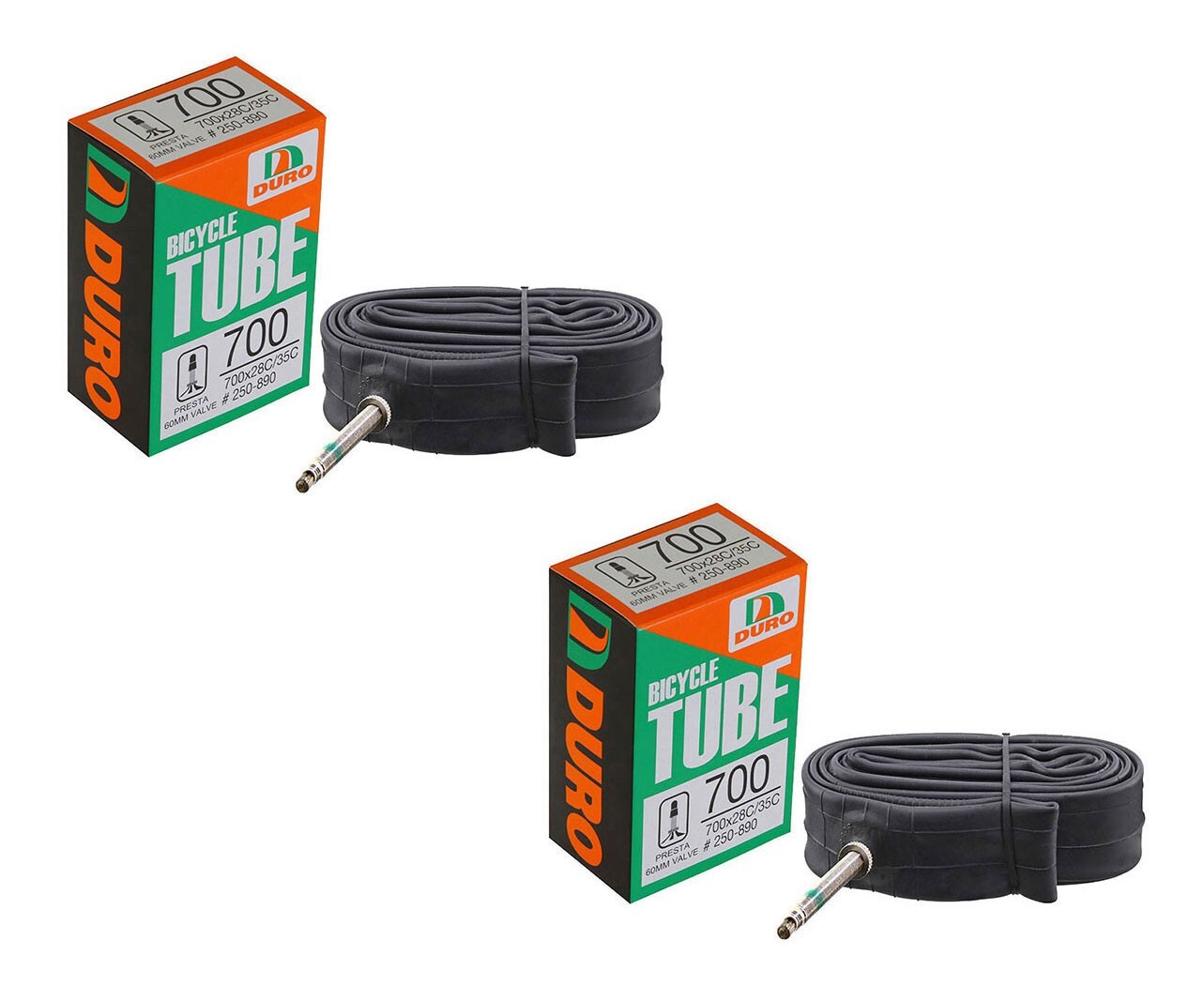 2 (TWO) DURO BICYCLE 700 x 28c/32c/35c TUBE 60MM STANDARD PR