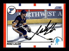 Mike Lalor Autographed 1990-91 Score American Rookie Card #67 St. Louis Blues