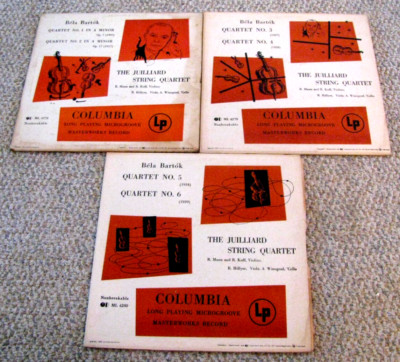 JUILLIARD STRING QUARTET~LOT OF 3 BELA BARTOK Classical FREE SHIPPING
