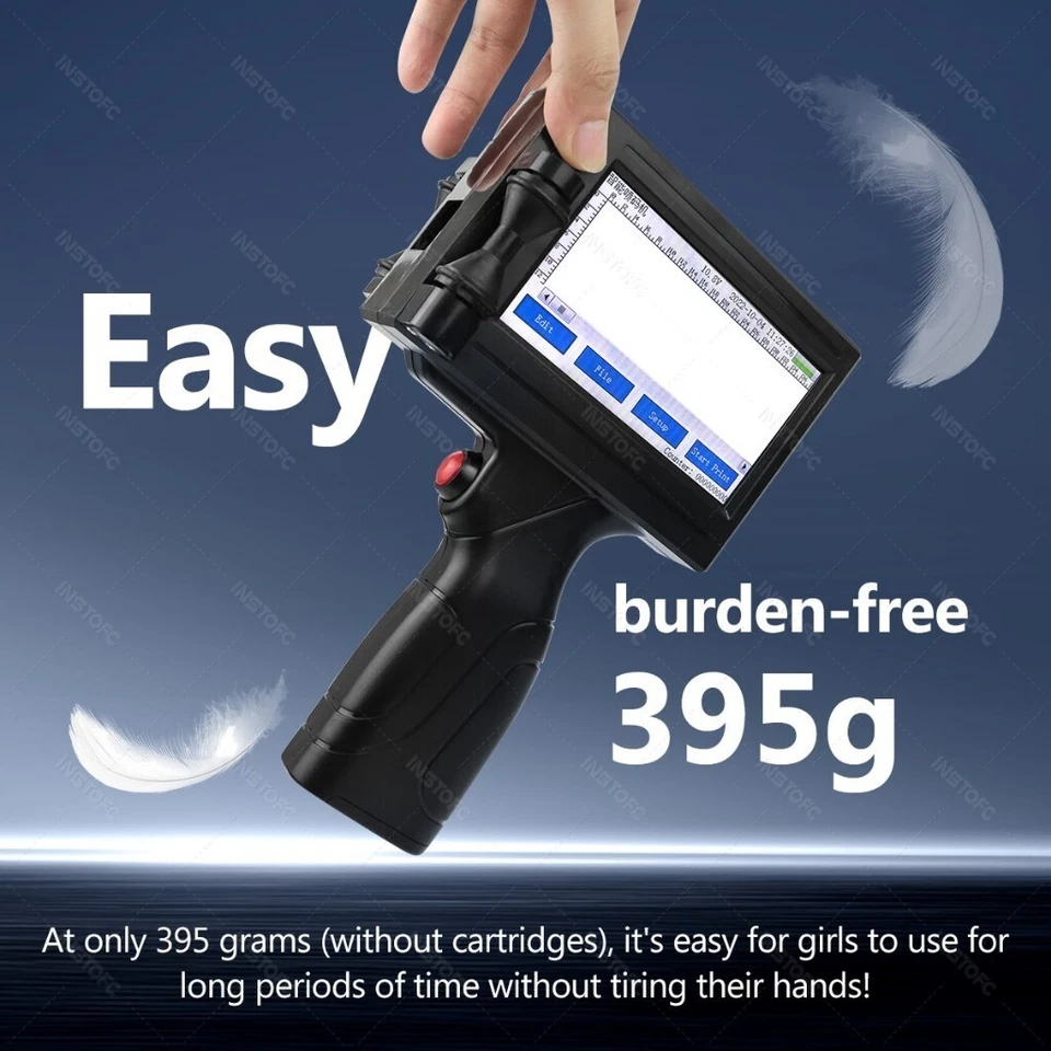 Handheld Inkjet Printer Touch Screen Dates Logo Laser Coder Label QR Bar Code - Image 4 of 4