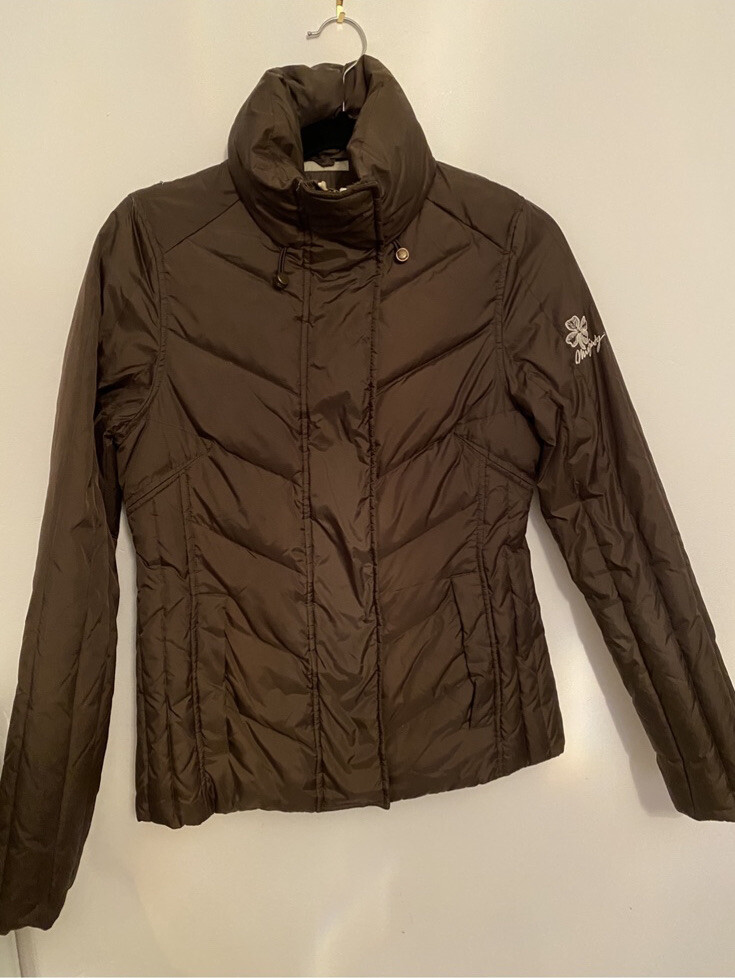 miss sixty puffer jacket long brown Mid Length size small Feather Down Filled