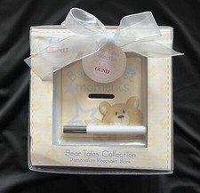 NEW BLUE BABY GUND NURSERY BABY'S FIRST MOMENTS CERAMIC COLLECTION BLOCK BANK