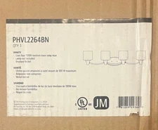 Park Harbor PHVL2264BN Eastover 4-Light Vanity Fixture 32" W Brushed Nickel New