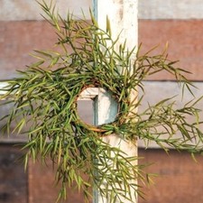 Set/2 CAROLINA DILL CANDLE RING Wreath Greenery Farmhouse Country 2" inside NEW