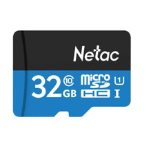 Netac Memory Card, Microsd, 32GB, Black / Blue, NT02P500STN-032G-S