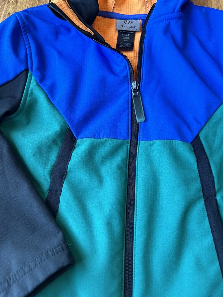Chaqueta Champion C9 para niños bloque de color cremallera completa poliéster con capucha: talla S (6-7) Foto 3 de 4