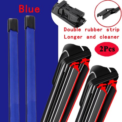 22'' 17'' Push Button 19mm Double Rubber Car Wipers Blades Windshield Windscreen