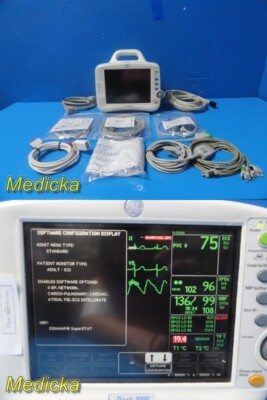 2006 GE Dash 3000 Monitor (SpO2, CO2, T/CO, Dual IBP, NBP, ECG) W/ Leads ~ 35900