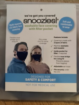 Snoozies weiche & bequeme waschbare Gesichtsabdeckung mit Filtertasche
