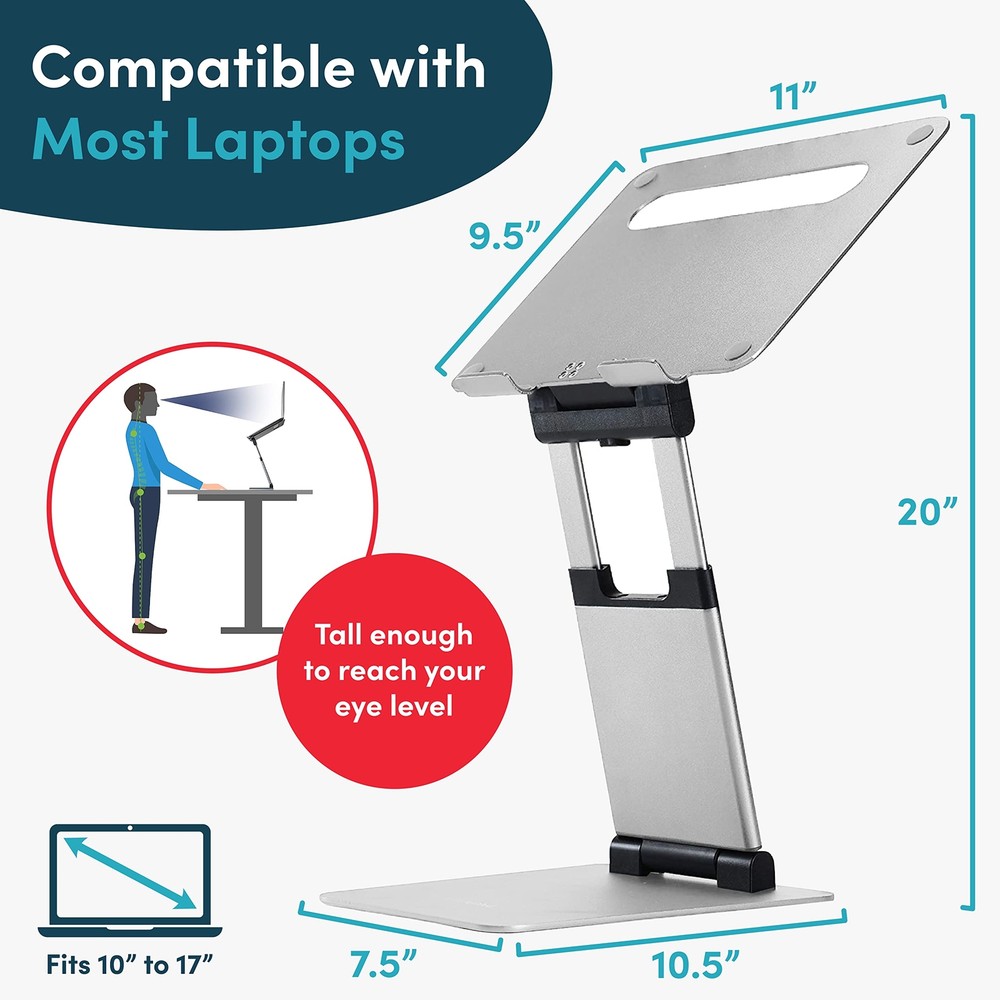 Adjustable Ergonomic Laptop Stand for Desk Sit to Stand Convertor Holder