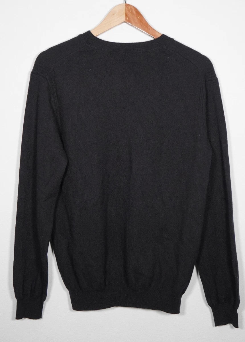 Men s MONOPRIX Homme Black Laine Cashmere Sweater Size XXL Runs Small