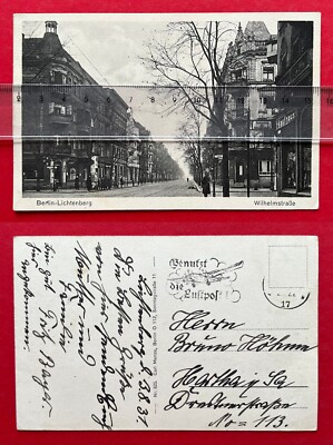 Postcard Berlin Lichtenberg 1931 view in Wilhelmstrasse (121557