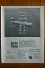 4/1953 PUB MONSANTO SKYDROL DC-6B WESTERN AIRLINES ORIGINAL AD
