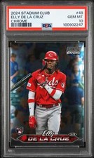 Graded 2024 Stadium Club Elly De La Cruz #48 Chrome RC Baseball Card PSA 10
