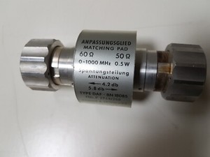 ROHDE & SCHWARZ R&S DAF Anpassungsglied 60/50 Ohm Dezifix DPF BN18085