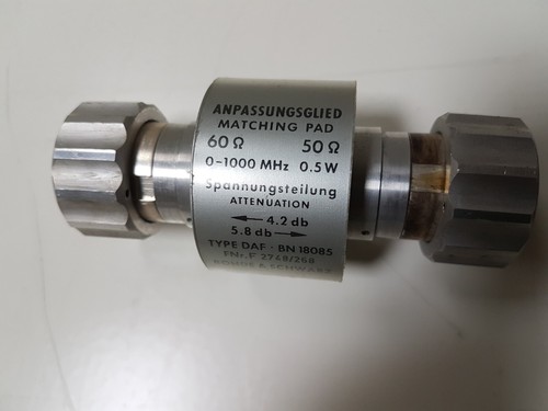 ROHDE & SCHWARZ R&S DAF Anpassungsglied 60/50 Ohm Dezifix DPF BN18085
