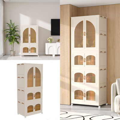 Home Rolling Portable Kids Wardrobe Baby Closet Folding Storage