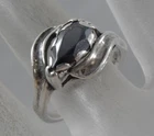 Vintage Sterling Silver Hematite Cocktail Ring Size 6.75 925 F2082