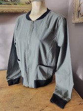 Sanctuary Anthropologie Army Green Bomber Jacket Zip Front Cropped Ladies L