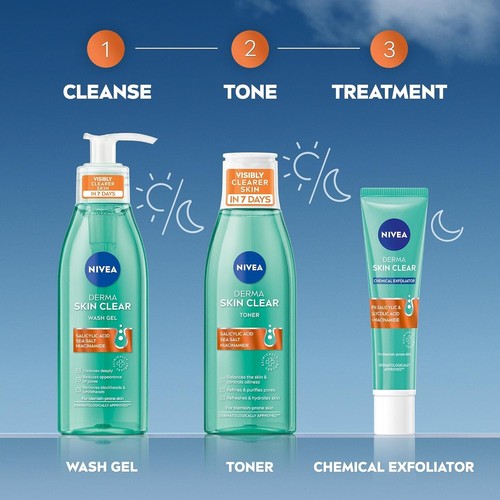 NIVEA Derma Skin Clear Wash Gel 150ml, Deep Cleansing Face Wash Gel, Salicylic - Picture 7 of 9