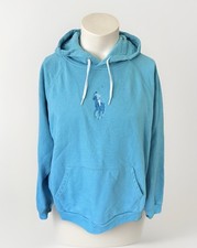 Polo Ralph Lauren Womens Hoodie Blue XL Fleece Embroidered Big Pony Logo